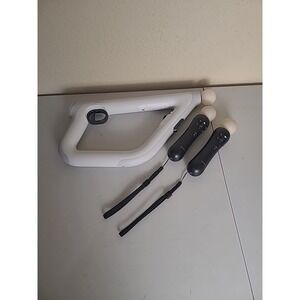 Sony PlayStation 4 PS4 VR Aim Controller - White With Two PS4 Move Contollers